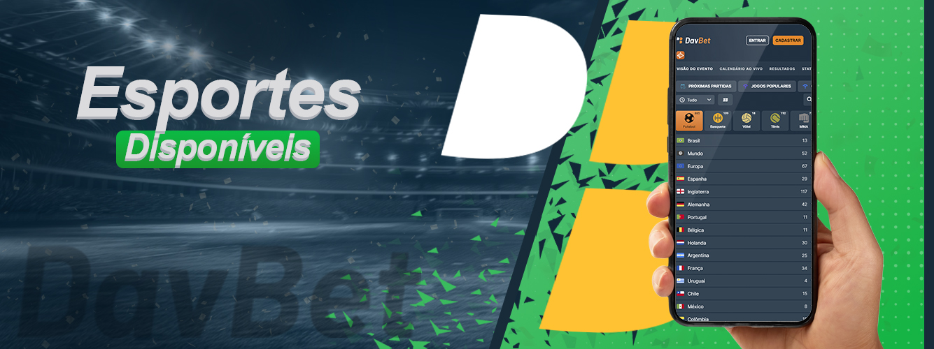 Desportos disponíveis para apostas em DavBet para utilizadores brasileiros
